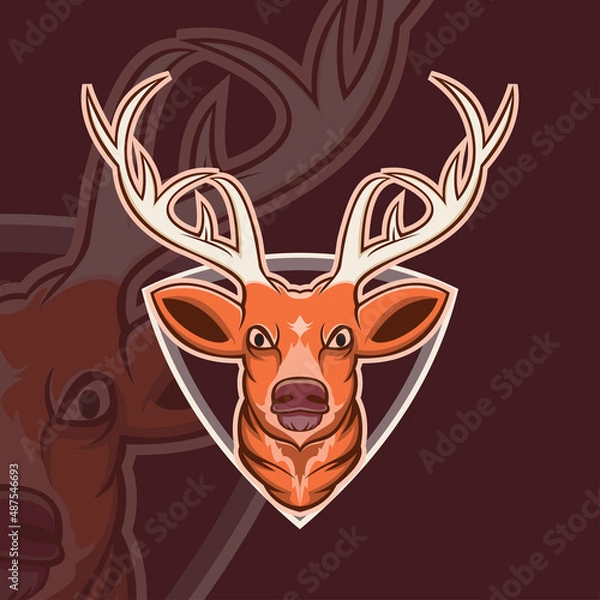 Obraz deer logo mascot template