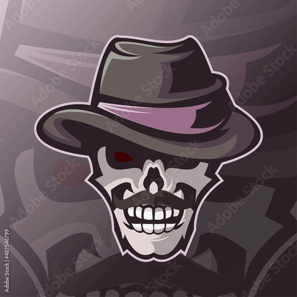 Obraz mafia skull logo mascot template
