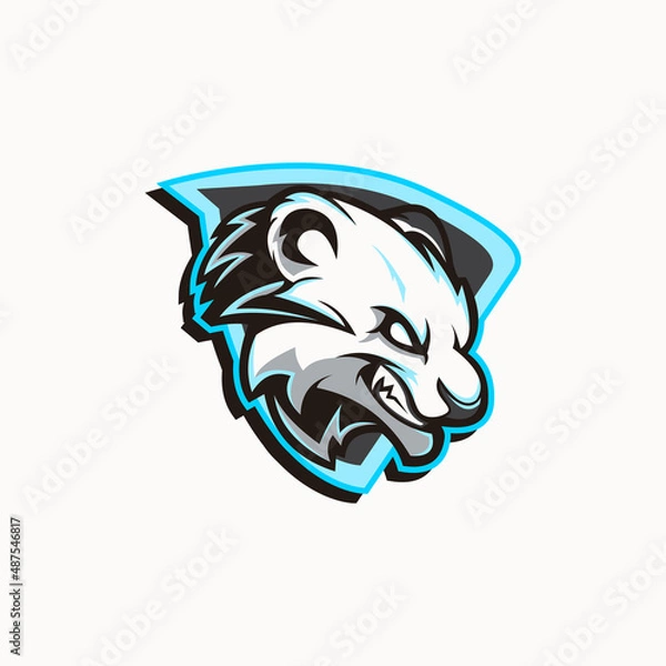 Obraz white bear logo mascot template