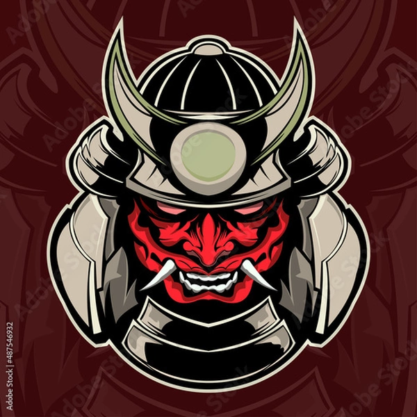 Obraz samurai logo mascot template