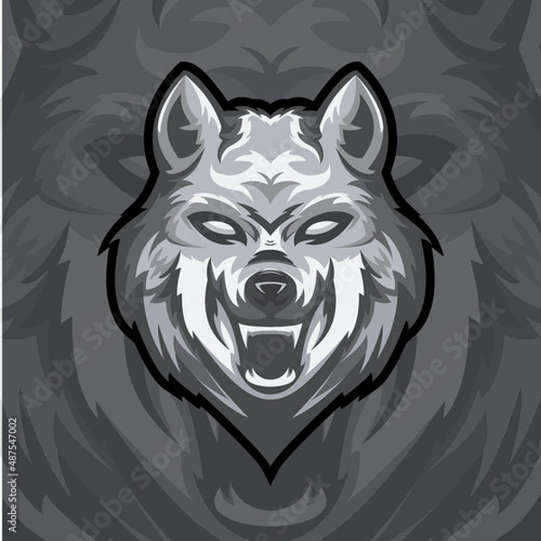 Obraz wolf head logo mascot template