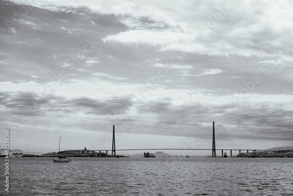 Fototapeta clouds over the river
