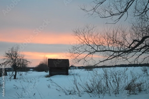 Fototapeta sunset on the river