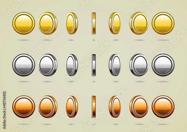 Fototapeta rotation coins