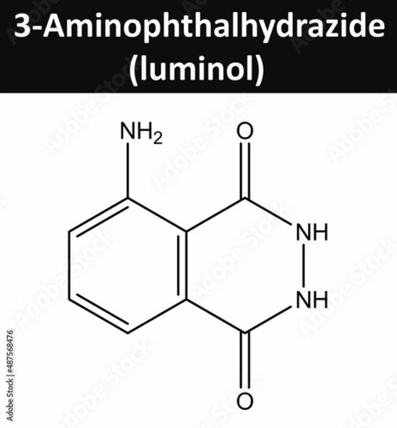 Fototapeta Molecular structure of luminol, 3D rendering