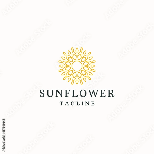 Obraz Sunflower logo icon design template flat vector