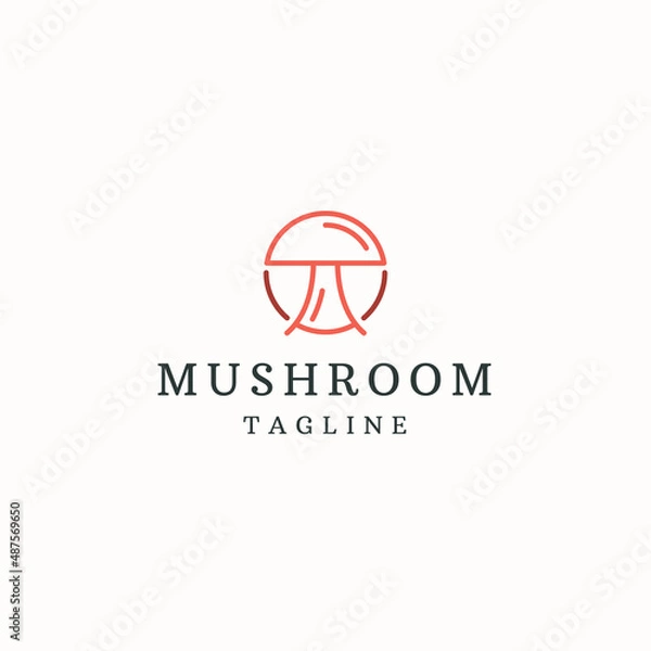 Fototapeta Mushroom logo icon design template flat vector