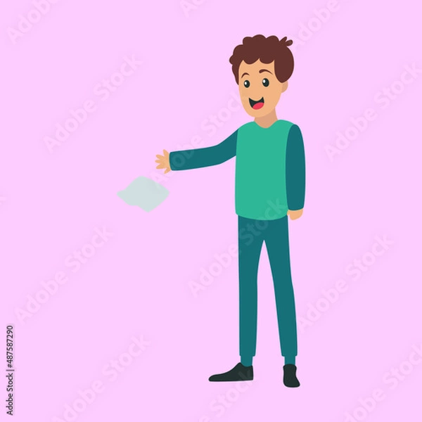 Obraz Throw Away Cartoon Flat Vector