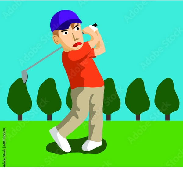 Obraz ナイスショット　ゴルフ