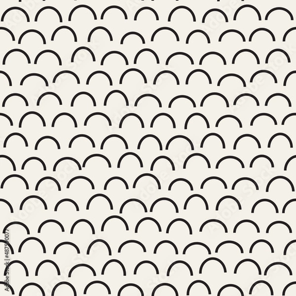 Fototapeta Vector seamless pattern. Repeating geometric elements. Stylish monochrome background design.