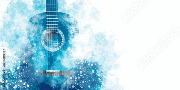 Obraz Guitar music illustration with abstract effects.