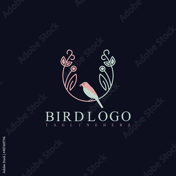 Fototapeta Bird logo design lafe vector template