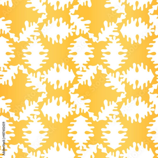 Fototapeta Abstract white and golden background with floral hand drawn ornament. Geometric seamless pattern for wallpaper, web page, textures, fabric, textile. Decorative vector illustration