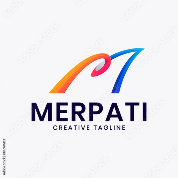 Obraz Bird head letter M logo design