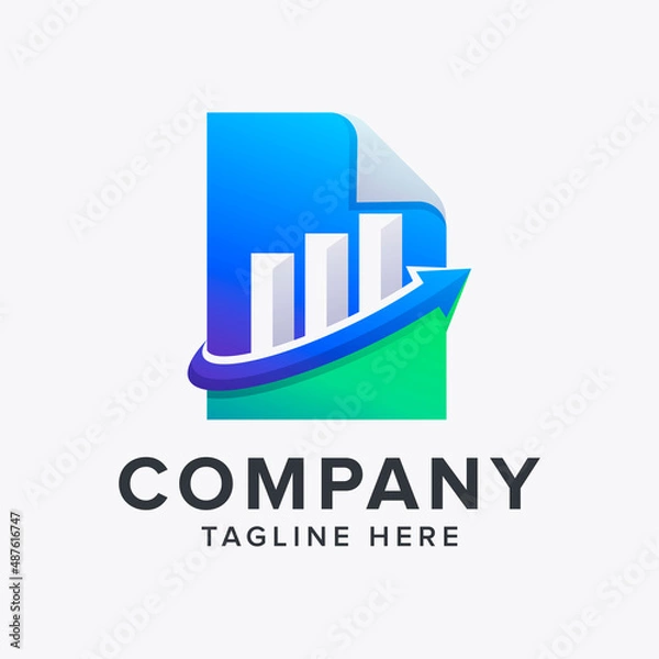 Obraz Modern paper data financial logo design