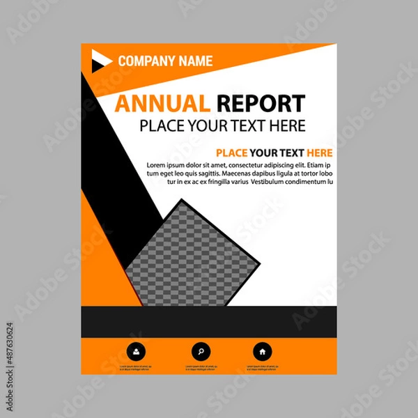Fototapeta Business annual report template black Vector, Annual report design vector file.