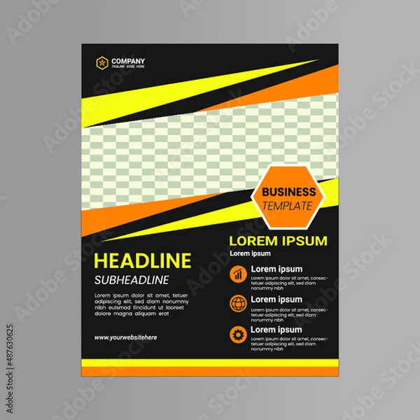 Fototapeta Corporate business cover and back page a4 flyer design template for printer victor file..