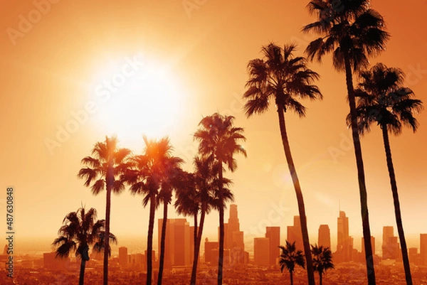 Obraz the skyline of los angeles during sunrise