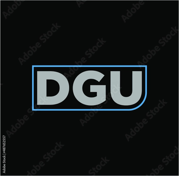 Fototapeta DGU company name initial letters monogram. DGU BRAND ICON.
