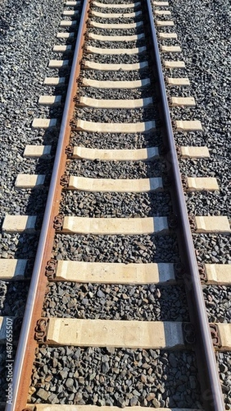 Obraz Railroad tracks closeup