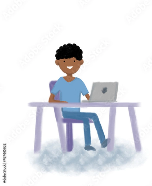 Obraz person working on laptop