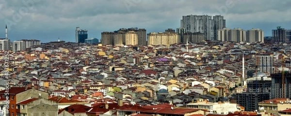 Obraz panoramic view over istanbul residential area dense population