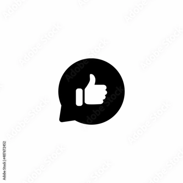 Fototapeta Like, Thumb Up Icon Sign Symbol in Speech Bubble