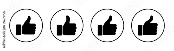 Fototapeta Like icons set. Thumbs up sign and symbol. Hand like