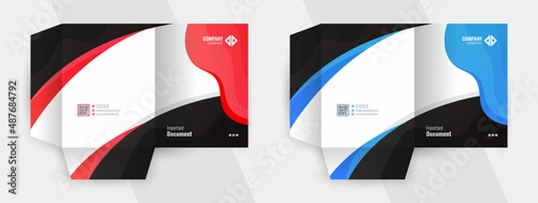 Fototapeta Modern presentation folder or file cover design template