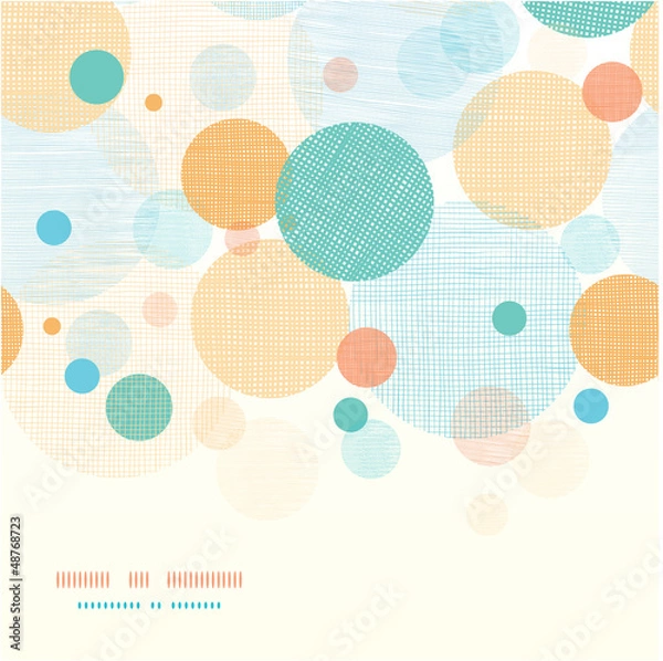 Fototapeta Vector fabric circles abstract seamless horizontal pattern