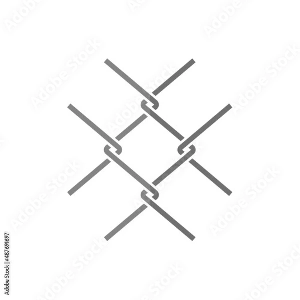 Fototapeta Wire mesh grey flat vector icon