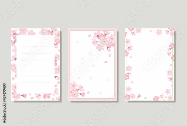 Obraz さくらの花のベクターポストカード