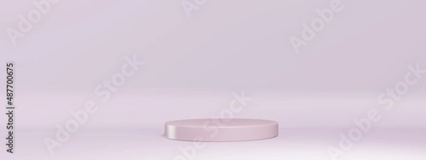 Obraz おしゃれなミスティピンクと円形の展示台、ディスプレイスタンド（化粧品など）