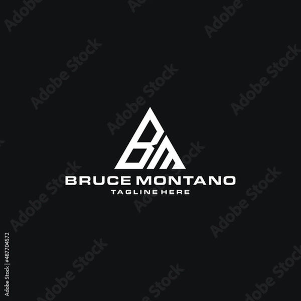 Fototapeta B and M letter with triangle logo concept vector stock illustration