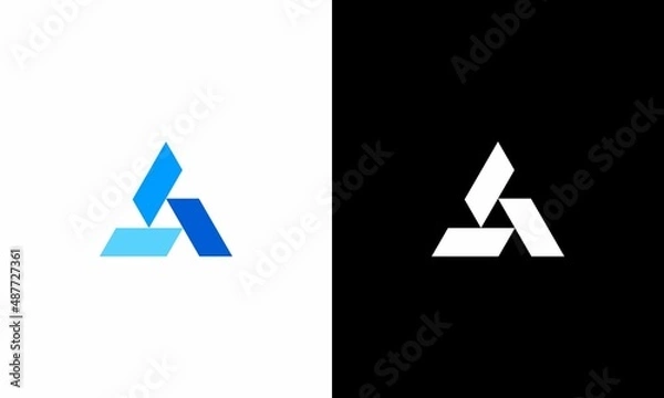 Obraz Letter A logo with triangle logo icon design template elements