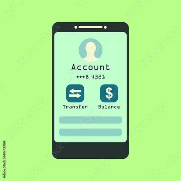 Obraz Virtual Account Cartoon Flat Vector Illustration