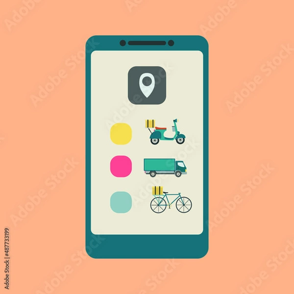 Obraz Delivery Apps Flat Vector Illustration