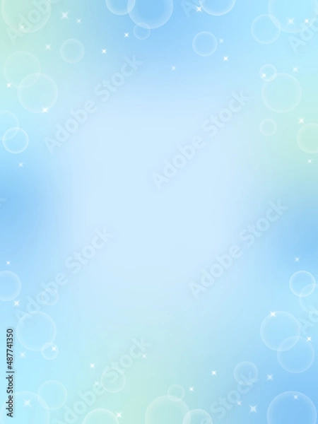 Fototapeta ブルー系　ロマンチックなキラキラ背景（縦向き）