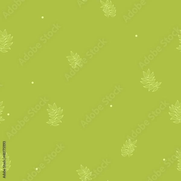 Fototapeta Green seamless vector pattern, eco pattern with leaves motives. Pattern for textile, linen, fashion, wallpaper, backgrounds, cover, package design. Eco concept template