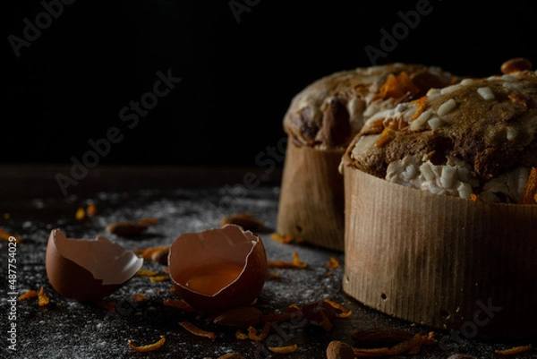 Obraz Easter cake on a wooden table