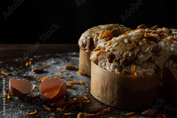 Obraz Easter cake on a wooden table