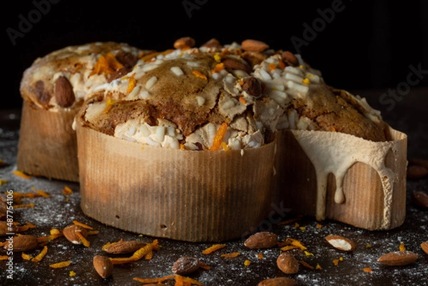 Obraz Easter cake on a wooden table