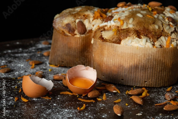 Obraz Easter cake on a wooden table