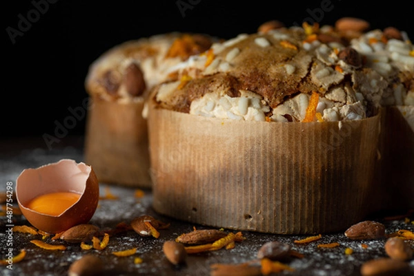 Obraz Easter cake on a wooden table
