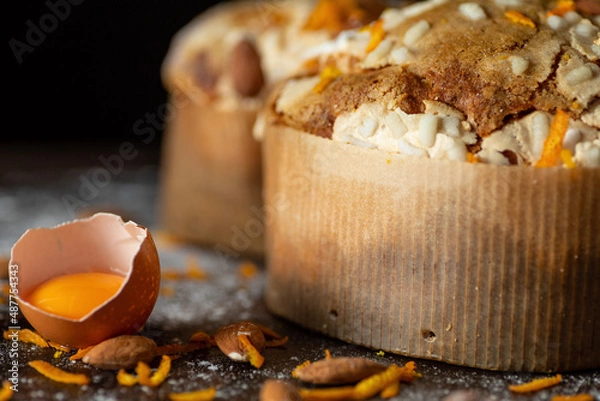 Obraz Easter cake on a wooden table