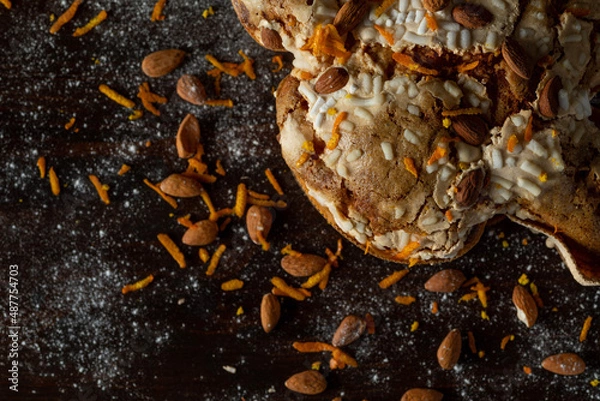 Obraz Easter cake on a wooden table