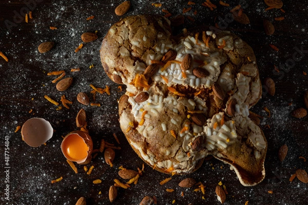 Obraz Easter cake on a wooden table