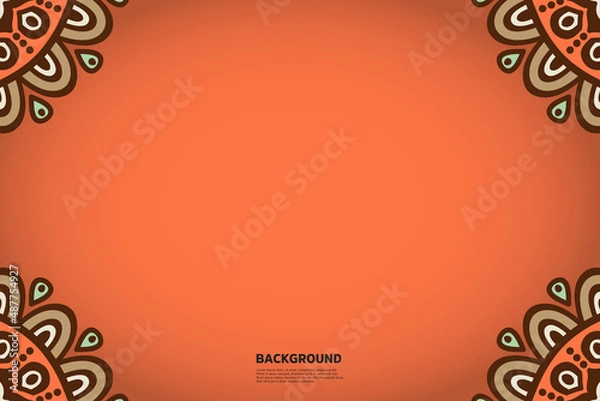 Fototapeta Colorful ethnic background with mandala card template