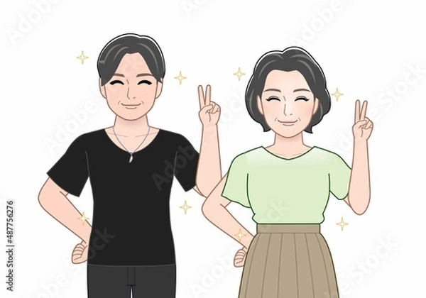 Fototapeta 二人の年配の男女