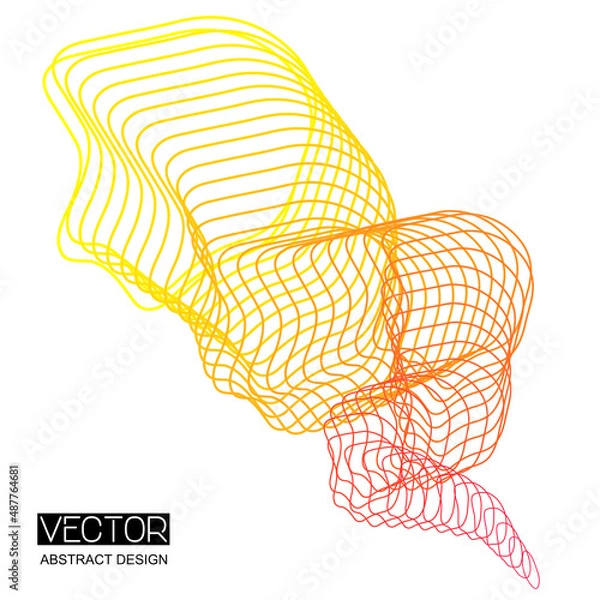 Fototapeta It's a design with colors geometric lines on a white background